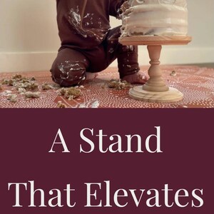 Small Cake Stand One Year Old Pics Cake Smash Birthday Party Cake Stand Modern Farmhouse Riser Home Decor Rustic Wooden Cake Stand for Baby image 20