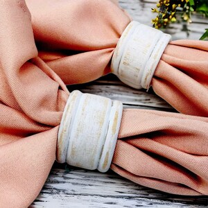 QTY 25- White Distressed Wood Napkin Ring Holder, Wedding Napkin Rings ...