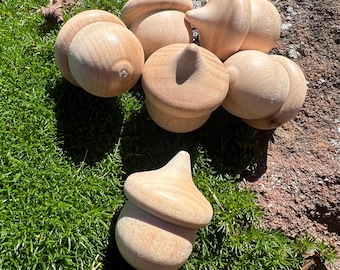 Bulk Wood Acorns DIY Crafts Rustic Fall Decor Kids Sorting and Counting Games Autumn Wedding Accents Paint Stain Use in Wreath Making Crafts