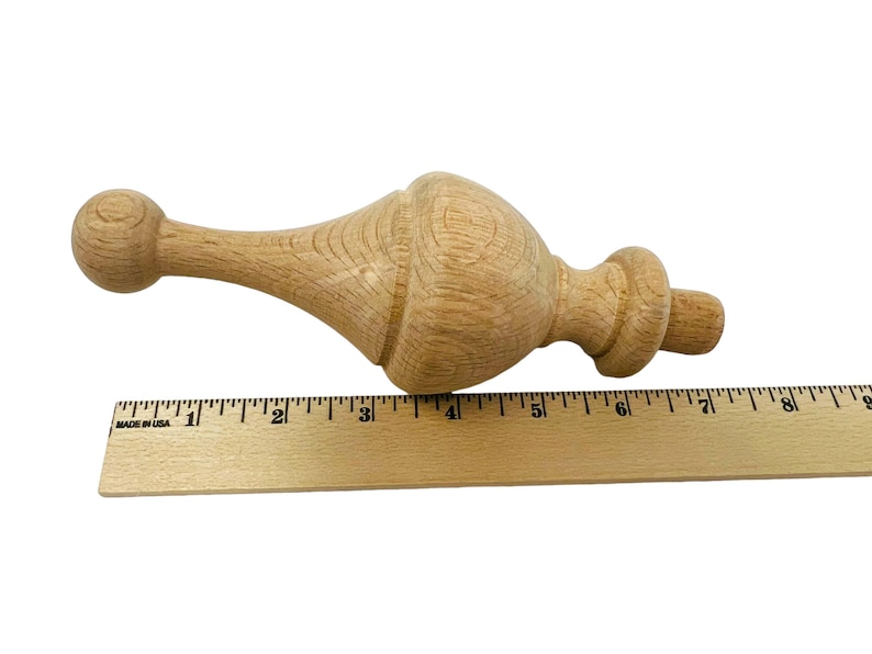Unfinished Maple Finial Wood Craft Supply Kit Furniture Curtain Treatment Rod End Chair Large Bedpost Topper Decoration Jar Top Home Accent image 5