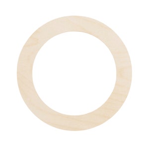 QTY 1 Various Sized Wood Rings 1/4 Thick, Wood Ring Shape, Circle Frame,  Round Picture Frame, Door Wreath, Wood Craft Shapes, DIY Crafts 