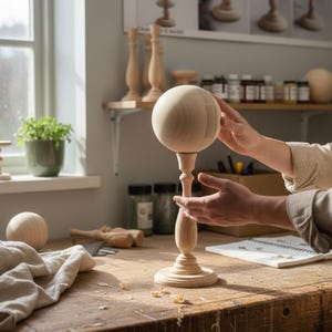 5" Maple Wood Balls Large Wooden Balls Game Pieces Craft Ball Solar System Large Wooden Balls Large Ball for DIY Crafts Sphere Bocce Balls image 4