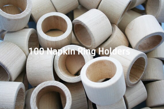 100 Smooth Wood Napkin Ring Holder Wedding Napkin Rings Etsy