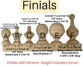 QTY 1- Natural Wood Finials,Jar Tops, Wood Finials, Decorative Accents, Wood Finial Furniture, Decorative Pieces, Curtain Rod, Dowel Finials