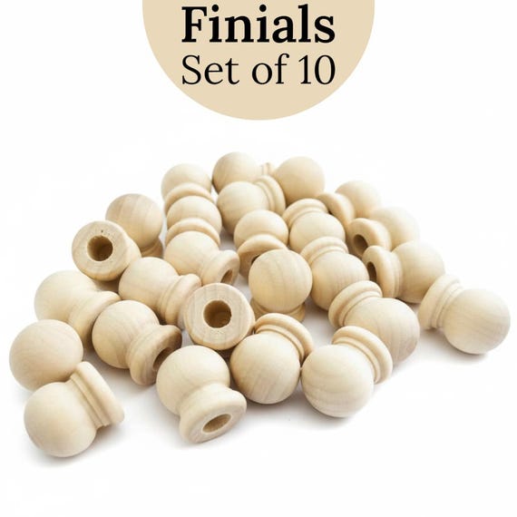 4 Terminali Decorativi Per Aste Tende In ABS Nero - Tappi Finali 22-28 Mm Per Aste Finestre, Accessori Eleganti - 2