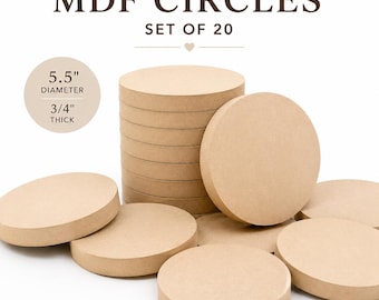 Blank Wood Disc Craft Supply Blank Round Wooden Circle MDF Base DIY Project Art Material Thick Blank Paintable Decoration Piece Large Crafts