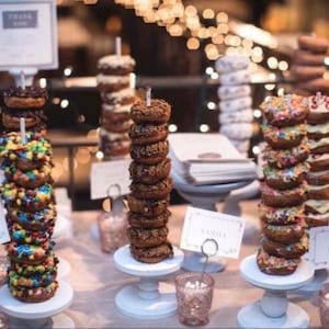 Wood Donut Stands Handmade Wedding Decor Donut Display Baby Shower Decor Ideas Donut Wall Bagel Stand Donut Birthday Theme Wedding Donut Bar