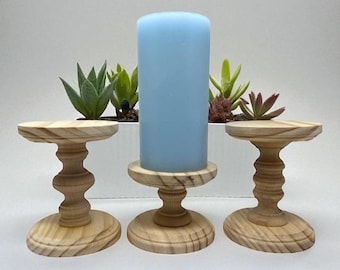 Wood Pillar Candle Holder Candlestick Holder Wedding Candlestick Holders Wood Pillar Candle Holder Home Decor Farmhouse Plant Stand Risers