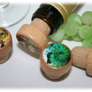 QTY 1 Wine Stoppers Dragonflies and Butterflies Steam Punk Wine Stoppers, Over 40 Wine Stopper Designs, Friend Gift, Wedding Favor, Cork image 3