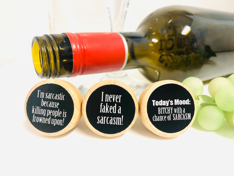 QTY 1sarcasm Wine Stoppers Friends Wine Stoppers Funny Wine Etsy