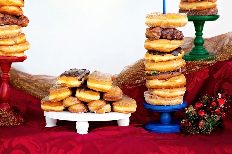 QTY 1 Christmas Themed Donut Stands, Wedding Doughnut Stands, Doughnut Holder, Donut Stand, Doughnut Party, Doughnut Wall, Donut Platter image 3