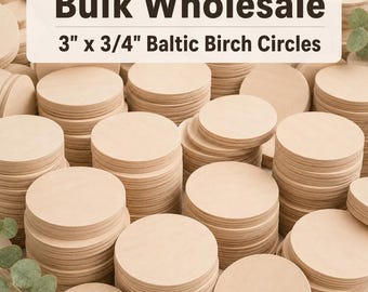 Wood Circle Cutouts 3"x3/4" Blank Circles Natural Wooden Circles Round Thick Circles Craft Wood Small Solid Circle for DIY Craft Wood Blanks