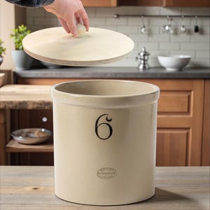 Crock Pot Lid Replacement Handmade Wooden Lid for Vintage Crocks Farmhouse Kitchen Storage Wood Missing Lid Replacement Custom Wood Lids