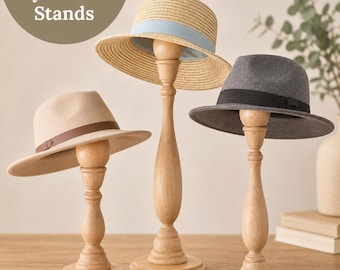 Houten hoedenstandaard voor baby's en volwassenen Natuurlijke houten hoedenrek Hoedenstandaard voor etalagepop voor petten Mutsen en accessoires