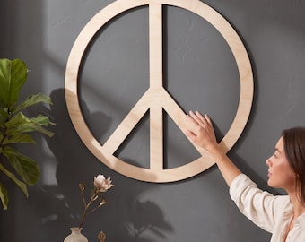 Wood Peace Sign Multiple Sizes And Thicknesses Boho Decor Peace Sign For Wall Hippie Decor Retro Peace Yoga Studio Decor Massage Room Wall