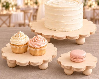 Scallop Cake Stand Rustic Wedding Cupcake Holder Table Riser Decor Wedding Reception Dessert Display Ideas Cake Plate Donut Holder Dessert