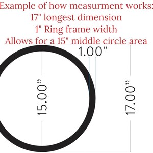 Custom Wood Ring Shape DIY Circles Frame Round Picture Frame Door Wreath Wood Craft Shapes Craft Ring DIY Frame Circle Ring 1/2 Inch Thick image 12