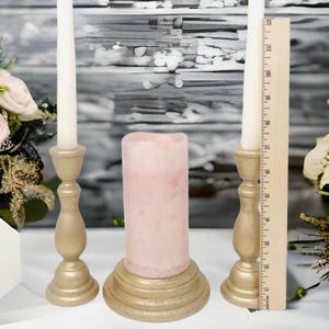Unity kandelaar set van 3 handgeschilderde champagne bruiloft kandelaars Unity kandelaar set Unity kaars bruiloft Unity