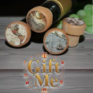 World Map Wine Stopper Globe Wine Stopper Old World Travel Gift Cork Bottle Stopper Party Favor House Warming Gift Idea  Reusable Stopper