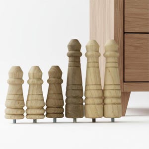 Remates para patas de mesa de madera, elevadores de herrajes de madera, forma de faro, pieza para manualidades, pata para mesa, suministros de madera para manualidades, patas de mesa atornilladas