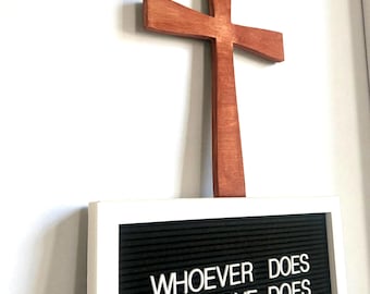 Cruz de madera natural recortada, manualidades DIY, decoración religiosa, regalos personalizados, artesanías de iglesia, regalo religioso, decoración del hogar, cruz rústica para colgar en la pared