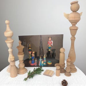 DIY Nativity Scene Wood Crafts Christmas Gift Nativity Scene Church Craft Wooden Nativity Set for Kids DIY Project Holiday Decor Christmas