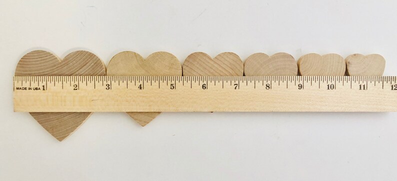 QTY 1 Various Sizes Natural Wooden Hearts Wedding Guest Book Signing, Wedding Decor, DIY Wedding Favors, Wedding Hearts, Valentine Hearts image 6