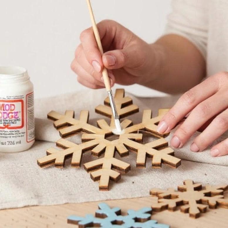 Thick Wood Snowflake Cutouts Rustic Snowflake Shapes for Winter Decor Thick Wood Snowflake Cutouts Rustic Snowflake Shapes for Winter Decor