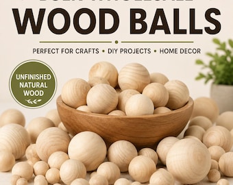 Bulk Wood Balls Various Sizes for Crafts Ball Sphere Balls Sensory Games Solar System Projects Wood Balls Small Wooden Balls Mini Gnome Nose