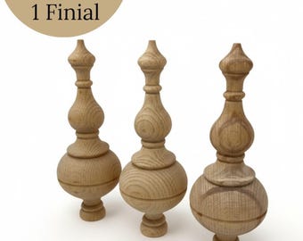 Wood Finials Bedpost 8" Tall Finial Chair Finial Curtain Rod Ends Furniture Finial Bedpost Tops Finial Post Holiday Ornaments Furniture Part