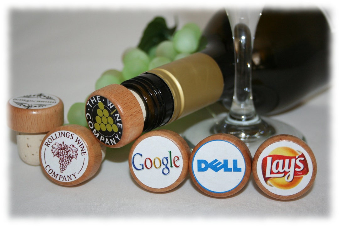 QTY 1 Custom Company Logo Wine Stoppers, Party Favor Gifts, Company
