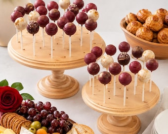 Cake Pop Stand Wood Dessert Holder Vendor Bakery Display Cake Pop Holder Lollipop Wedding Dessert Table Stand Baby Shower Grazing Table