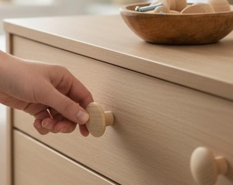 Perillas de arce sin terminar, perillas de cajón, perillas de madera, perillas de puerta, perillas de gabinete, perillas de cocina, perillas de puerta plegable, perillas de hongo, herrajes para tocador