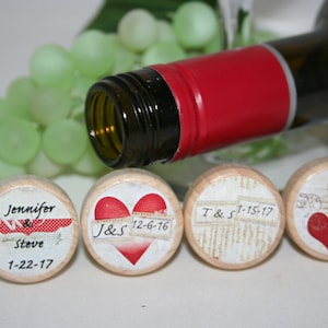 Heart Wine Stoppers Wood Wine Stoppers Wedding Wine Favors Bridal Favors Custom Wording Custom Gift Wine Gifts, Party Favors