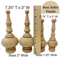 Natural Wood Finial Bedpost Top Furniture Accent Home Decor Craft Material DIY Project Wood Piece Stair Finial Jar Top Curtain Rod Ends