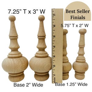 Natural Wood Finial Bedpost Top Furniture Accent Home Decor Craft Material DIY Project Wood Piece Stair Finial Jar Top Curtain Rod Ends