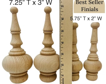 Natural Wood Finial Bedpost Top Furniture Accent Home Decor Craft Material DIY Project Wood Piece Stair Finial Jar Top Curtain Rod Ends