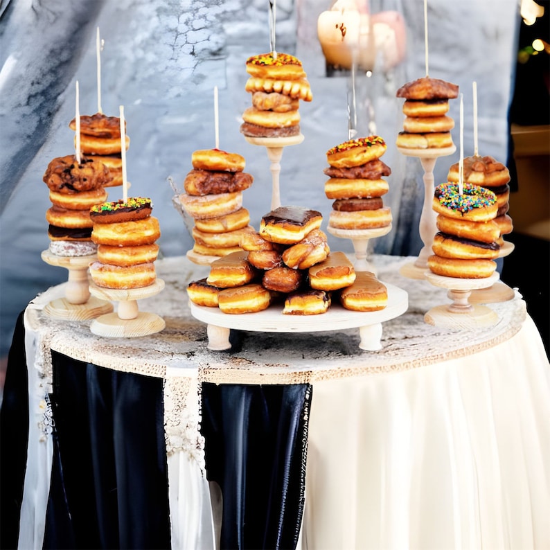 QTY 1 Christmas Themed Donut Stands, Wedding Doughnut Stands, Doughnut Holder, Donut Stand, Doughnut Party, Doughnut Wall, Donut Platter image 10