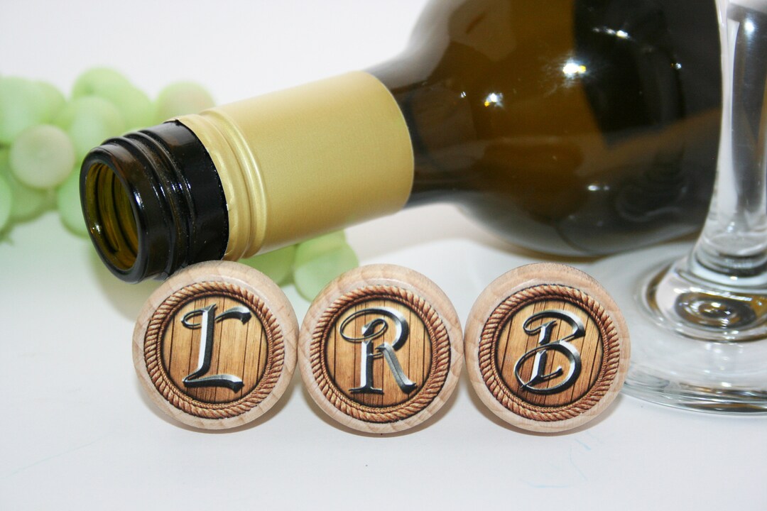 QTY 1 Monogram Wine Stoppers, Personalized Wine Stopper, Alphabet Stoppers, Bridesmaid Wine