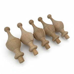 Unfinished Maple Finial Wood Craft Supply Kit Furniture Curtain Treatment Rod End Chair Large Bedpost Topper Decoration Jar Top Home Accent image 15