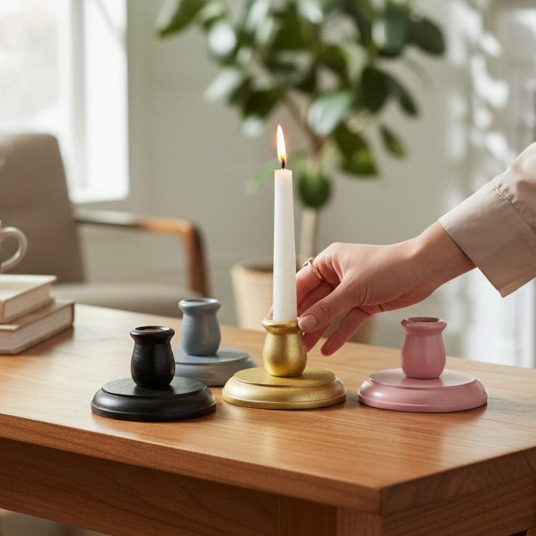 24 Portacandele In Legno Per Votive – Altezza 2,5 Cm – Decorazioni Rustiche Per Matrimonio, Casa E Centrotavola - 2