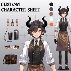 Custom Character Sheet, Reference Sheet Commissions, Character Sheet Vtuber, DND Character Art, Vtuber Model, Furry Commission