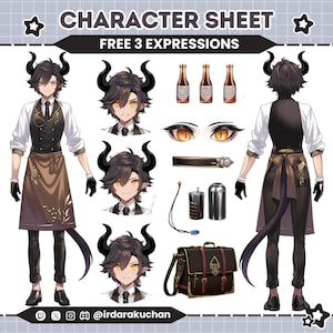 Custom Character Sheet, Reference Sheet Commissions, Character Sheet Vtuber, DND Character Art, Vtuber Model, Furry Commission