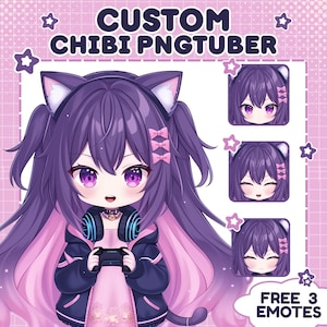 カスタム Chibi PNGTuber、Pngtuber、Chibi PNGTuber、Pngtuber キャラクター、かわいい Chibi、Chibi Pngtuber モデル、ストリーム用アニメ Chibi PNGTuber