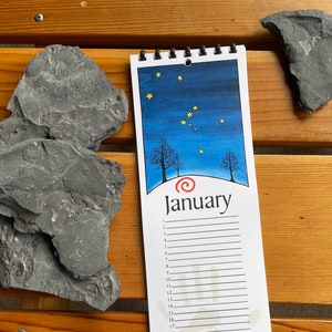 Perpetual Birthday Wall Calendar – trees and stars