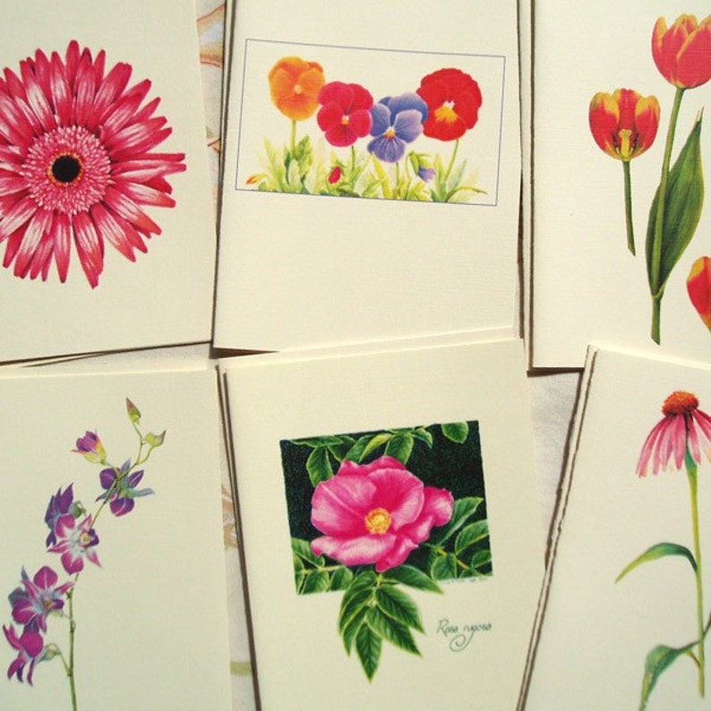 Flower Assortment Notecards set of 6 blank cards