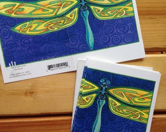 6 Celtic Dragonfly blank cards