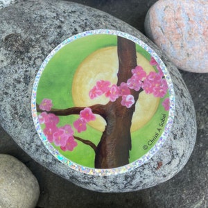 Sticker!  Flower Moon sticker for water bottle, car, electronic device, etc