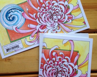 6 Chrysanthemum blank cards