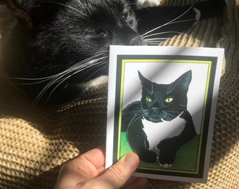 6 Handsome Tuxedo Cat blank cards (featuring Mister Kitty, the best cat in the world)